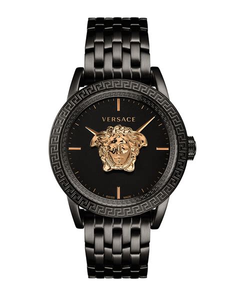 palazzo empire bracelet watch 43mm versace|Versace Men's 43mm Palazzo Empire Watch, Black/Gold.